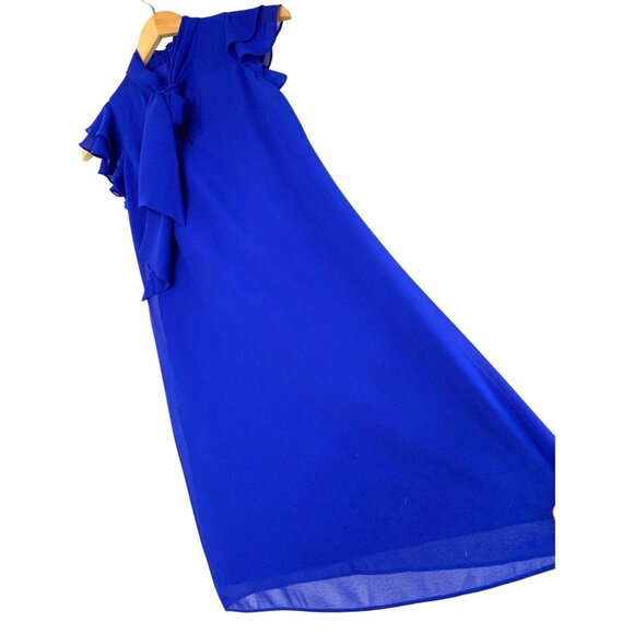 Vince Camuto 2P Tie Neck Flutter Sleeve Blue Mini Dress $138 8744 Chiffon - Picture 3 of 12